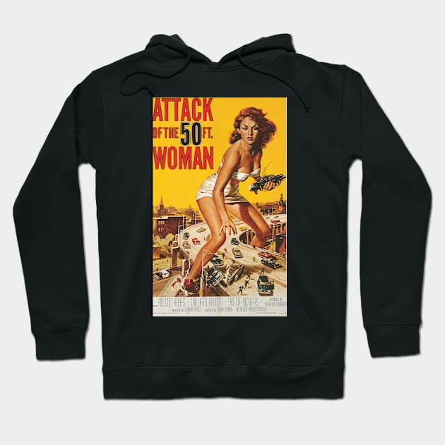 Classic Science Fiction Movie Poster - Attack of the 50ft Woman Hoodie by Starbase79